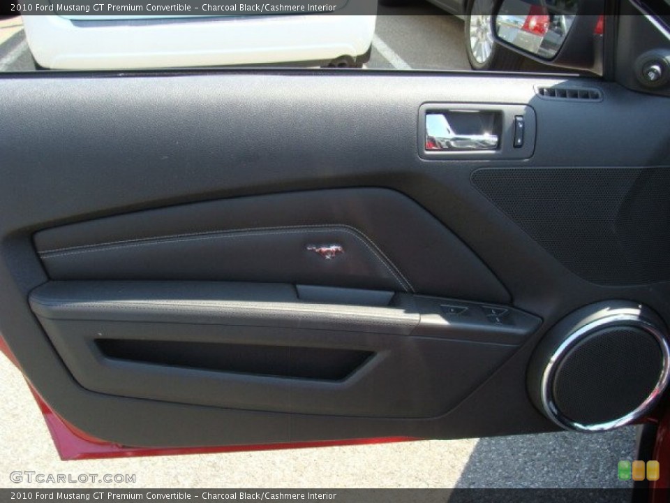 Charcoal Black/Cashmere Interior Door Panel for the 2010 Ford Mustang GT Premium Convertible #51918485
