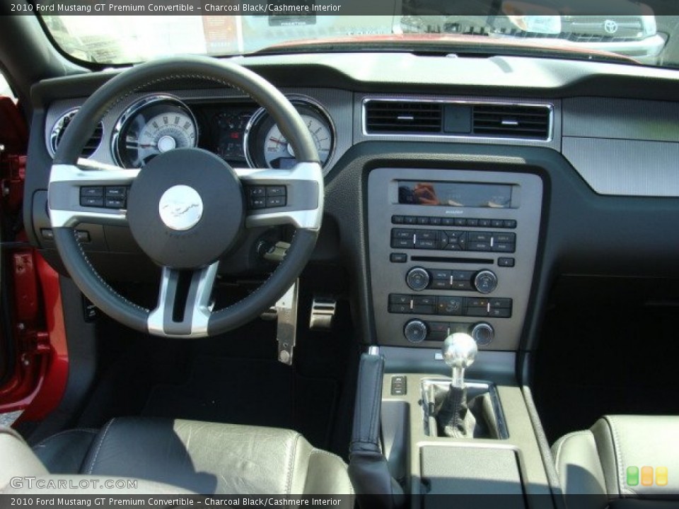 Charcoal Black/Cashmere Interior Dashboard for the 2010 Ford Mustang GT Premium Convertible #51918533