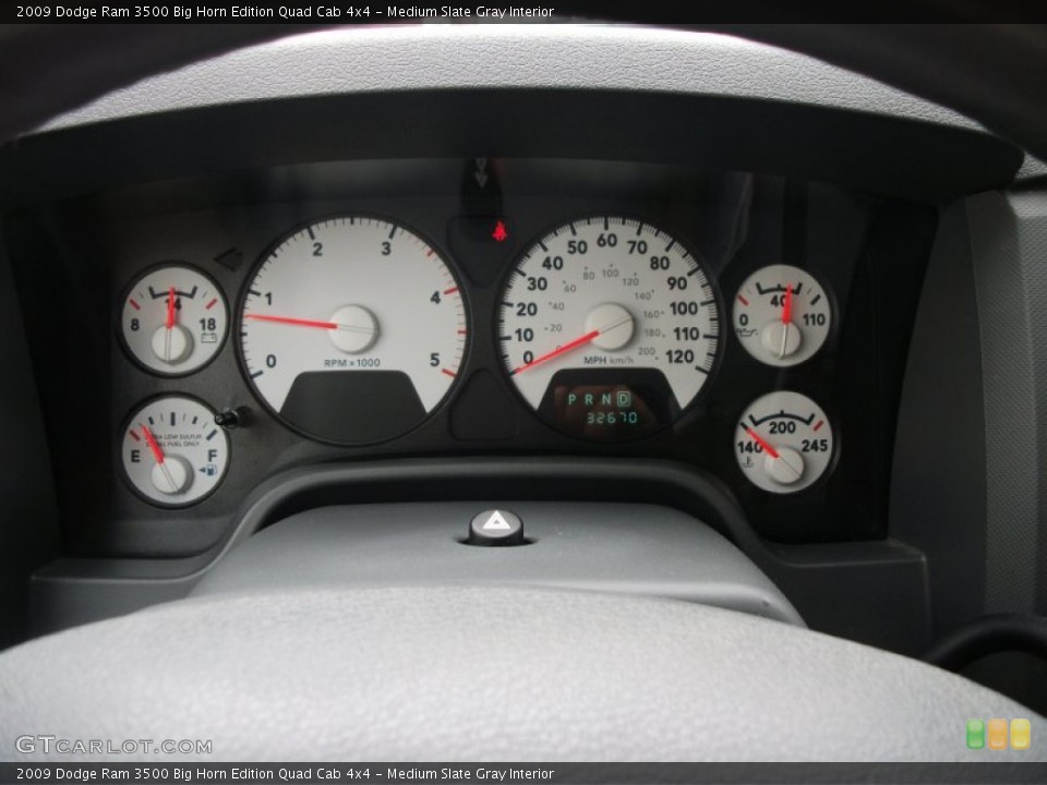 Medium Slate Gray Interior Gauges for the 2009 Dodge Ram 3500 Big Horn Edition Quad Cab 4x4 #51921215