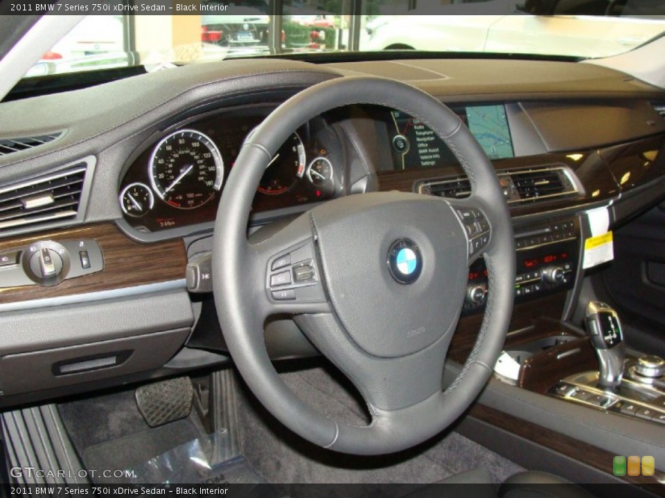 Black Interior Steering Wheel for the 2011 BMW 7 Series 750i xDrive Sedan #51922139