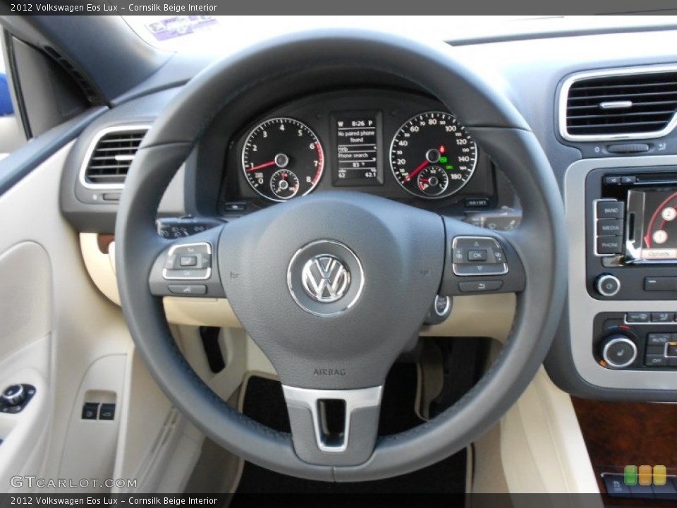 Cornsilk Beige Interior Steering Wheel for the 2012 Volkswagen Eos Lux #51926024