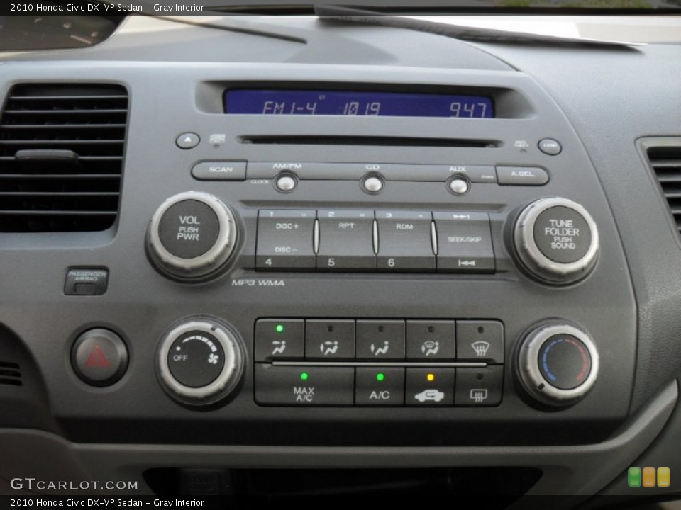 Gray Interior Controls for the 2010 Honda Civic DX-VP Sedan #51927885