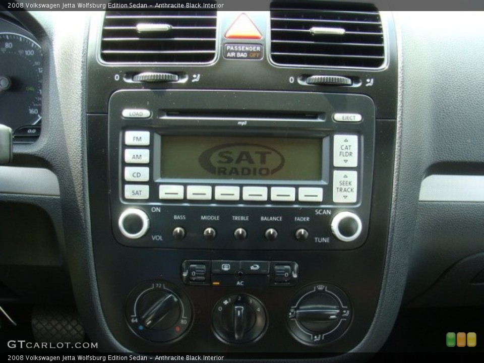 Anthracite Black Interior Controls for the 2008 Volkswagen Jetta Wolfsburg Edition Sedan #51928542