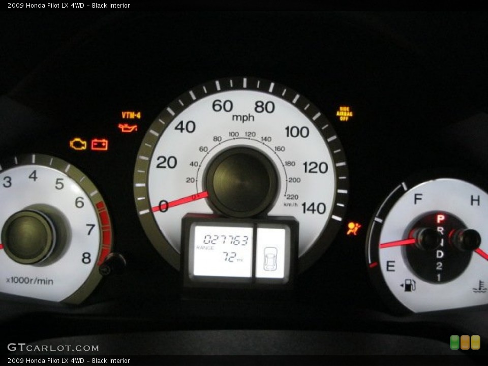 Black Interior Gauges for the 2009 Honda Pilot LX 4WD #51937482