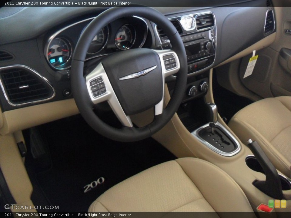 Black/Light Frost Beige Interior Prime Interior for the 2011 Chrysler 200 Touring Convertible #51941619