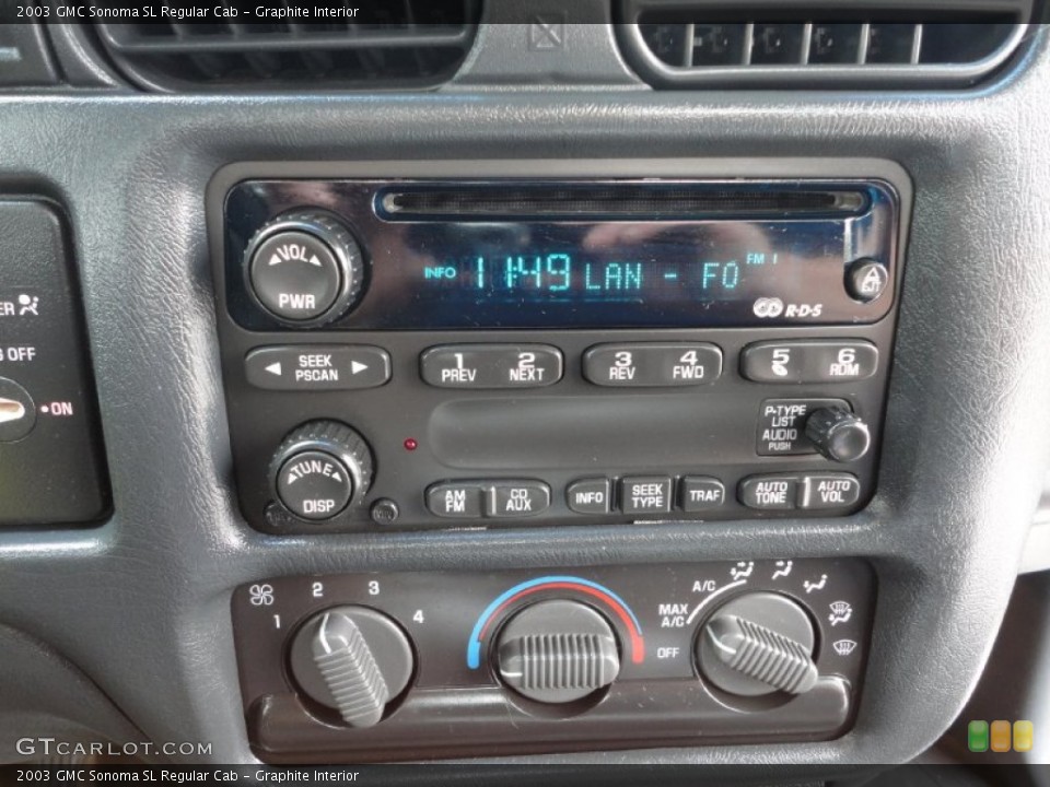 Graphite Interior Controls for the 2003 GMC Sonoma SL Regular Cab #51944414