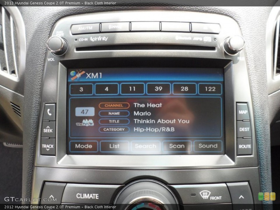 Black Cloth Interior Controls for the 2012 Hyundai Genesis Coupe 2.0T Premium #51951134