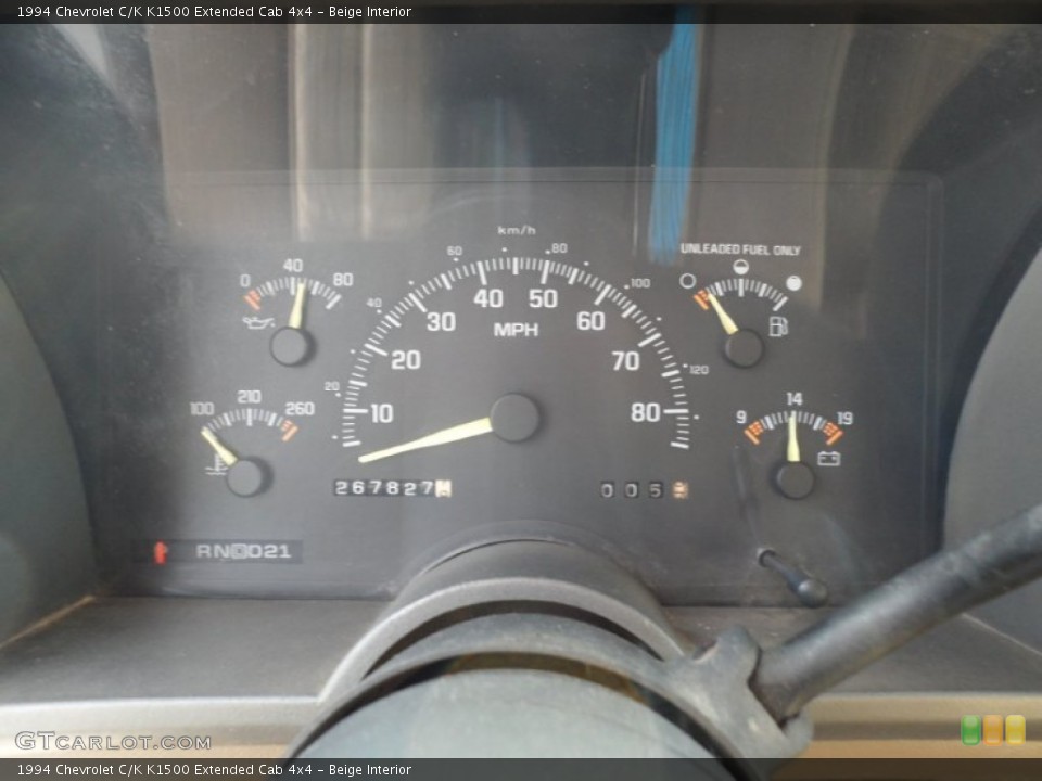 Beige Interior Gauges for the 1994 Chevrolet C/K K1500 Extended Cab 4x4 #51953096
