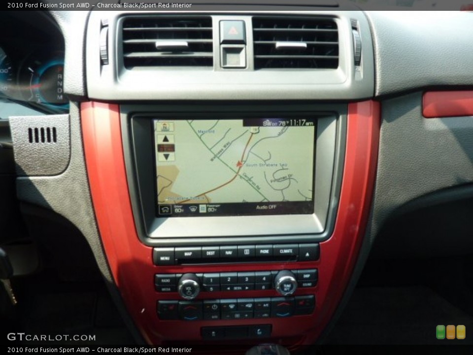 Charcoal Black/Sport Red Interior Navigation for the 2010 Ford Fusion Sport AWD #51967460