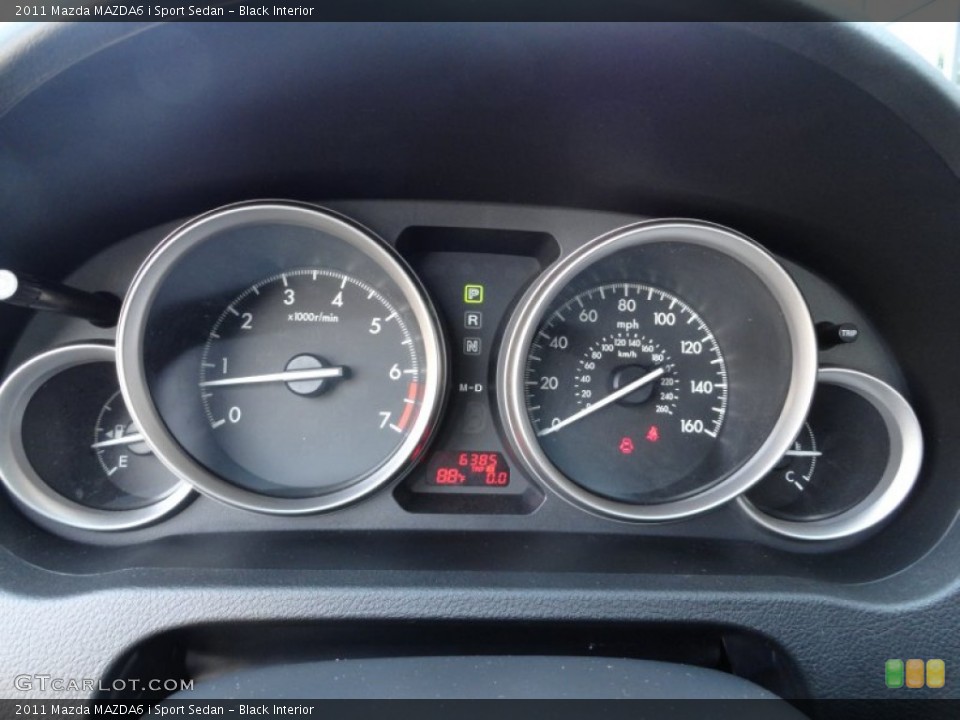 Black Interior Gauges for the 2011 Mazda MAZDA6 i Sport Sedan #51980087