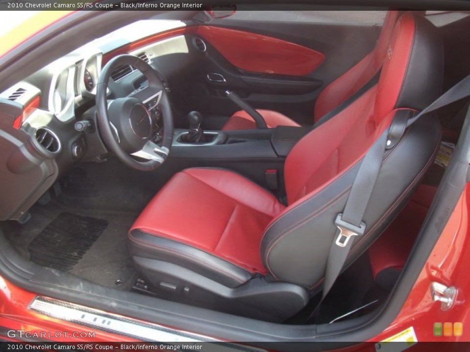 Black/Inferno Orange Interior Photo for the 2010 Chevrolet Camaro SS/RS Coupe #51982679