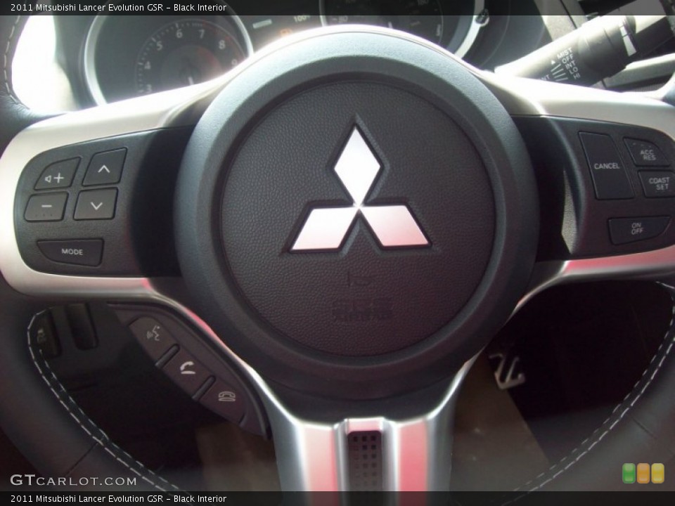 Black Interior Steering Wheel for the 2011 Mitsubishi Lancer Evolution GSR #51986435
