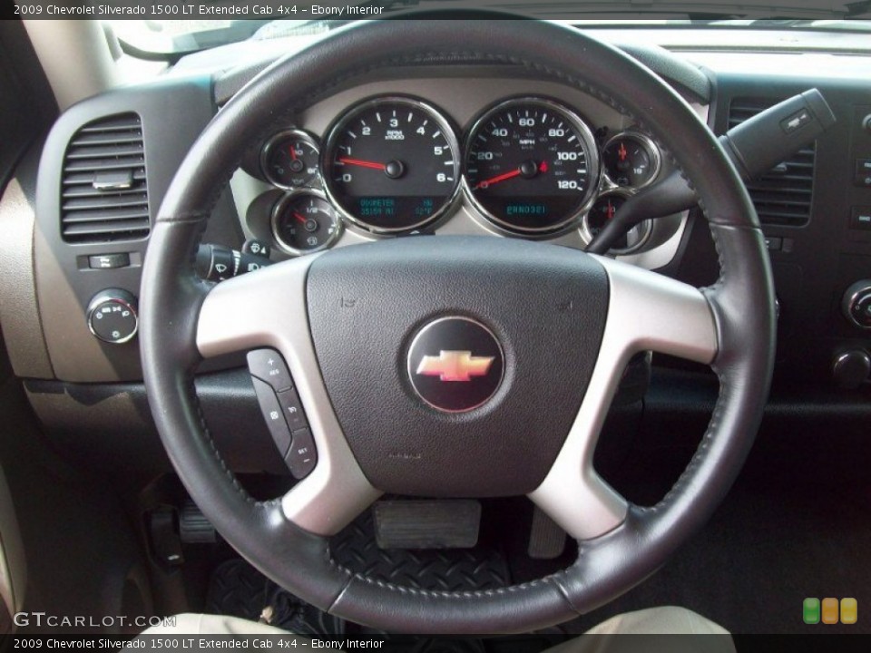 Ebony Interior Steering Wheel for the 2009 Chevrolet Silverado 1500 LT Extended Cab 4x4 #51987413