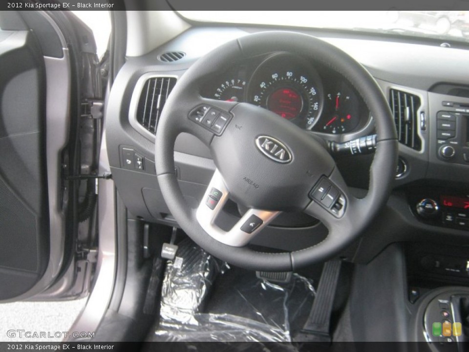 Black Interior Steering Wheel for the 2012 Kia Sportage EX #51997476