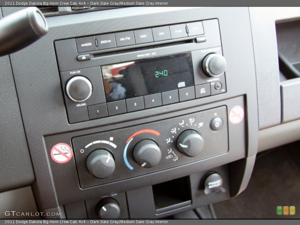 Dark Slate Gray/Medium Slate Gray Interior Controls for the 2011 Dodge Dakota Big Horn Crew Cab 4x4 #51998181