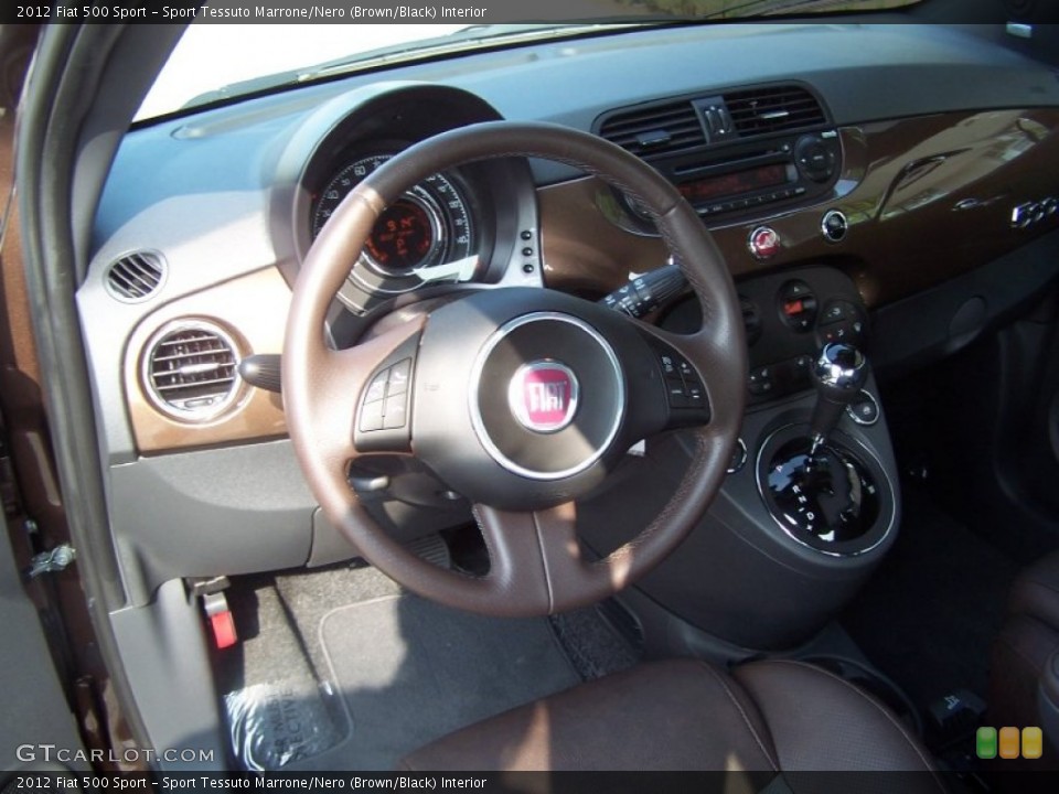Sport Tessuto Marrone/Nero (Brown/Black) Interior Steering Wheel for the 2012 Fiat 500 Sport #51999834