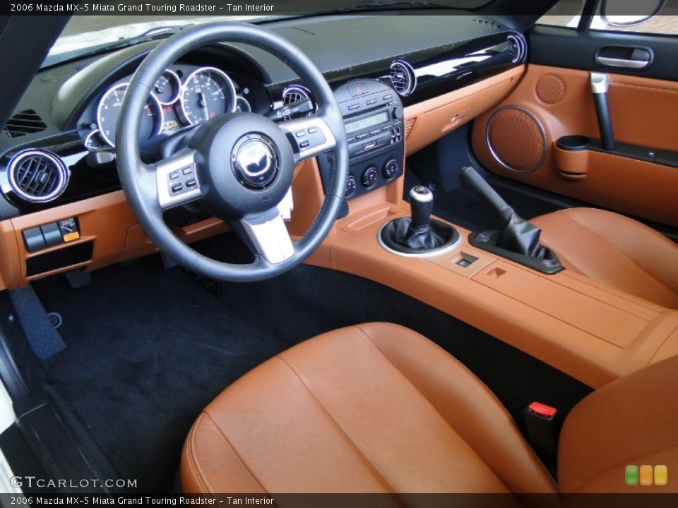 Tan Interior Dashboard for the 2006 Mazda MX-5 Miata Grand Touring Roadster #52008576