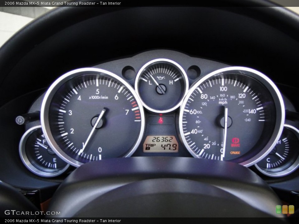 Tan Interior Gauges for the 2006 Mazda MX-5 Miata Grand Touring Roadster #52008666