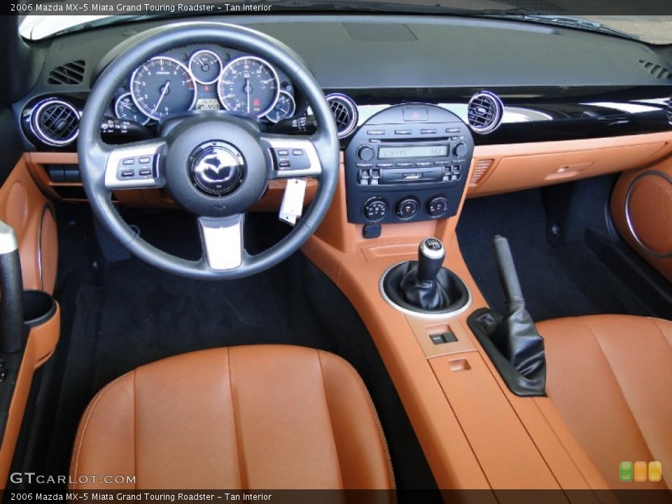 Tan Interior Dashboard for the 2006 Mazda MX-5 Miata Grand Touring Roadster #52008696
