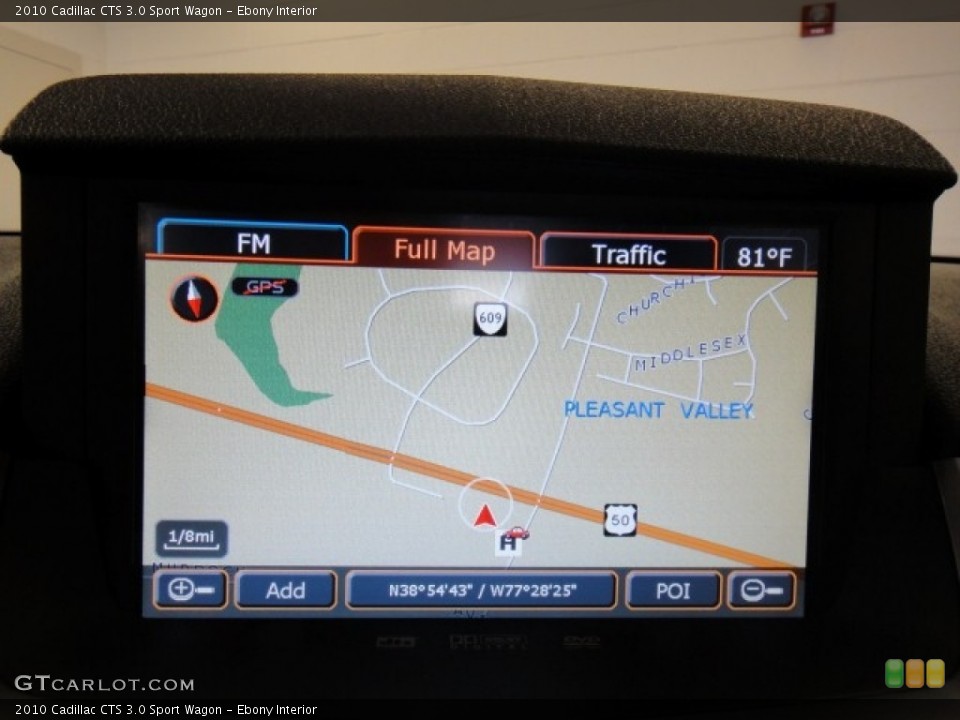 Ebony Interior Navigation for the 2010 Cadillac CTS 3.0 Sport Wagon #52009152