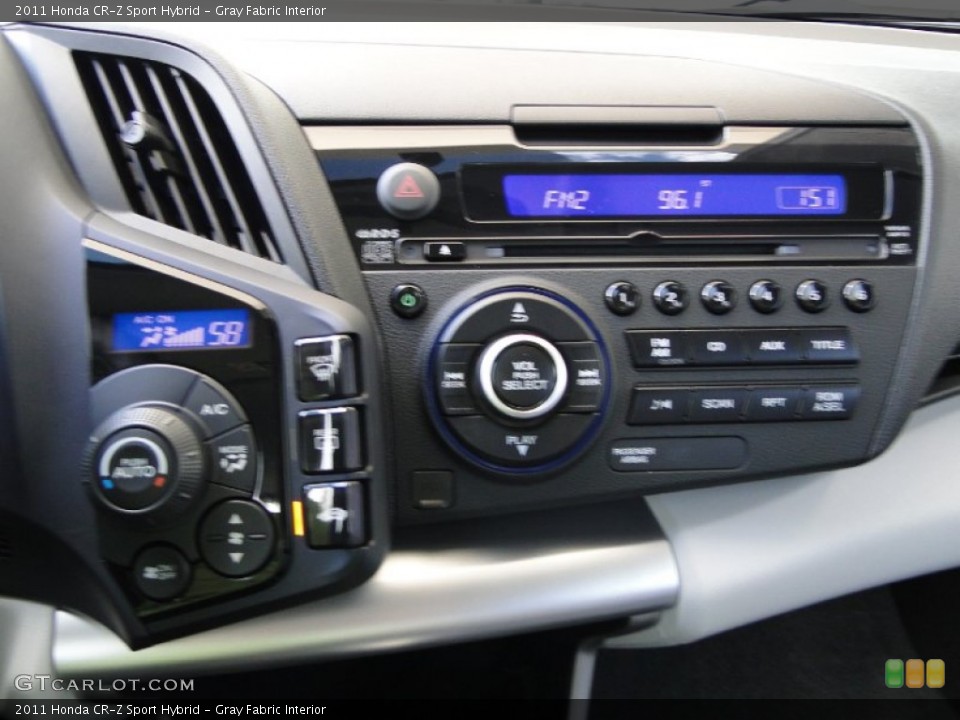 Gray Fabric Interior Controls for the 2011 Honda CR-Z Sport Hybrid #52011963