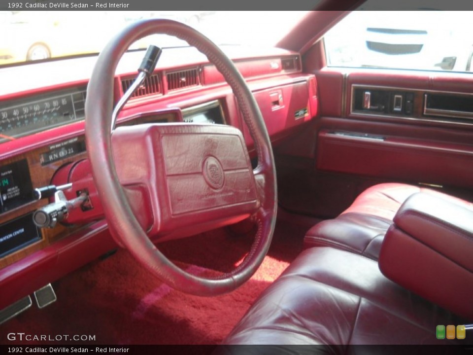 Red Interior Photo for the 1992 Cadillac DeVille Sedan #52012059