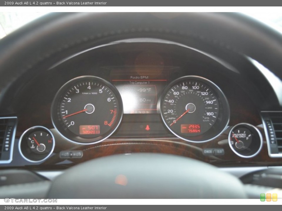 Black Valcona Leather Interior Gauges for the 2009 Audi A8 L 4.2 quattro #52012764
