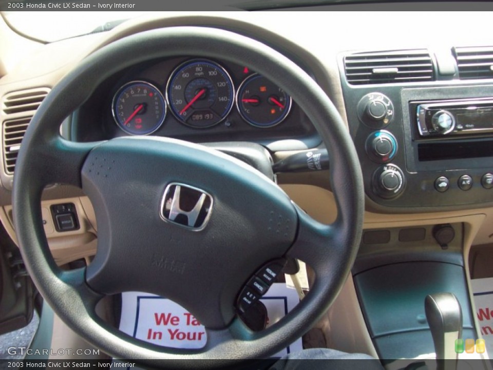 Ivory Interior Steering Wheel for the 2003 Honda Civic LX Sedan #52016493