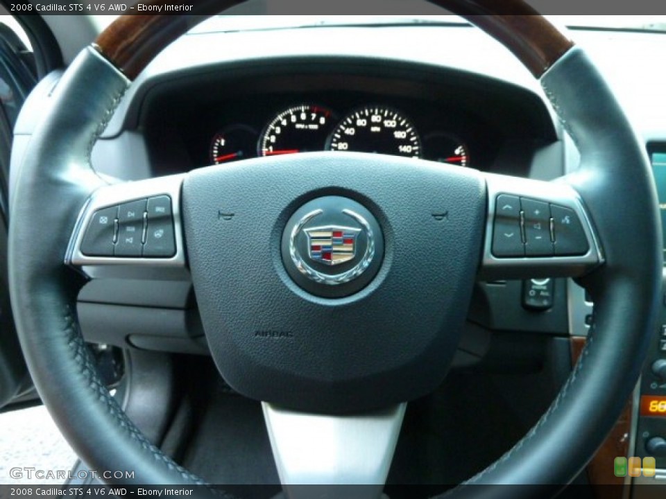 Ebony Interior Steering Wheel for the 2008 Cadillac STS 4 V6 AWD #52017714