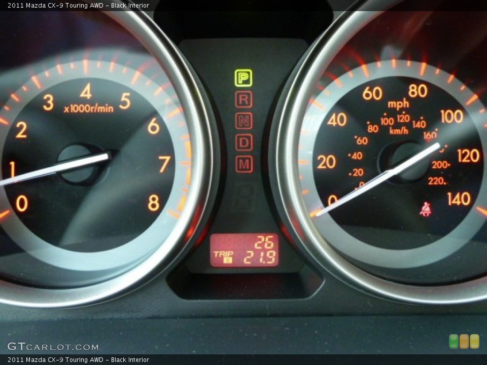 Black Interior Gauges for the 2011 Mazda CX-9 Touring AWD #52018347