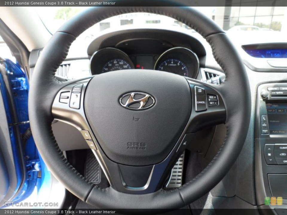 Black Leather Interior Steering Wheel for the 2012 Hyundai Genesis Coupe 3.8 Track #52019889