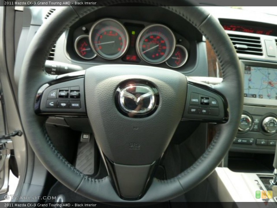 Black Interior Steering Wheel for the 2011 Mazda CX-9 Grand Touring AWD #52020336