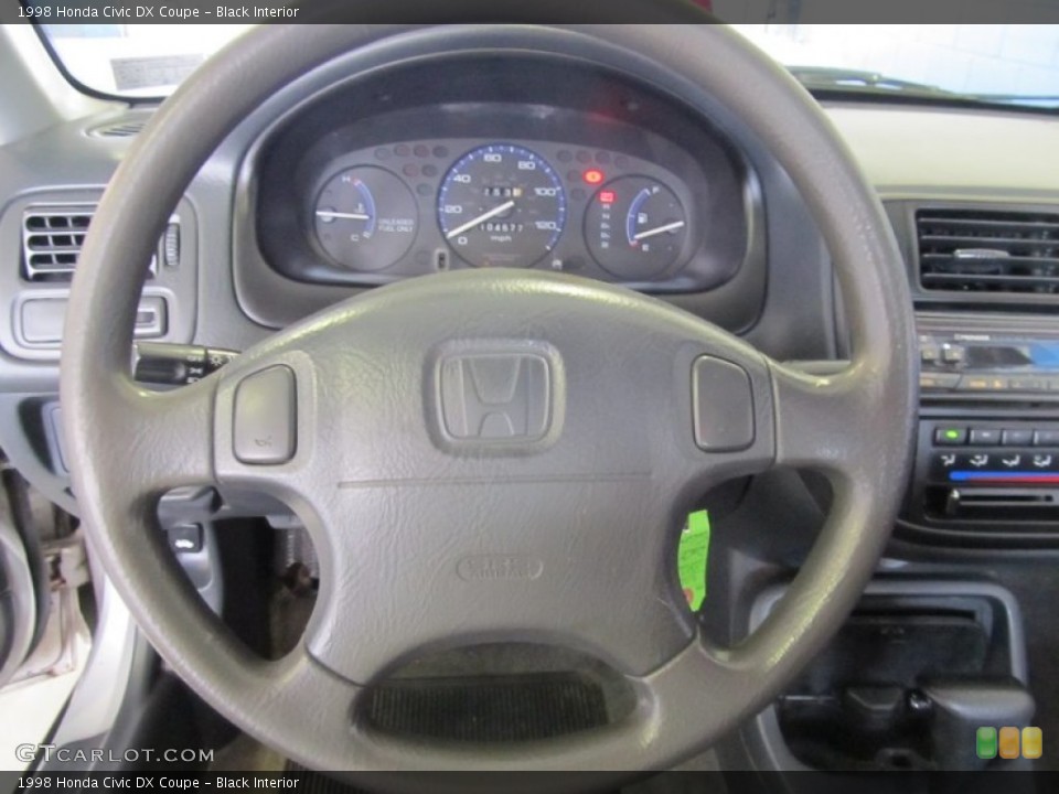 Black Interior Steering Wheel for the 1998 Honda Civic DX Coupe #52023561