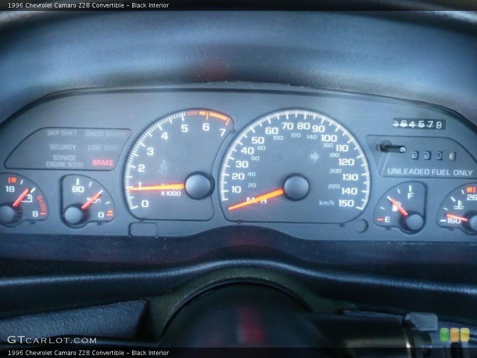 Black Interior Gauges for the 1996 Chevrolet Camaro Z28 Convertible #52029546