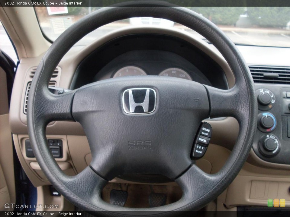 Beige Interior Steering Wheel for the 2002 Honda Civic EX Coupe #52030776
