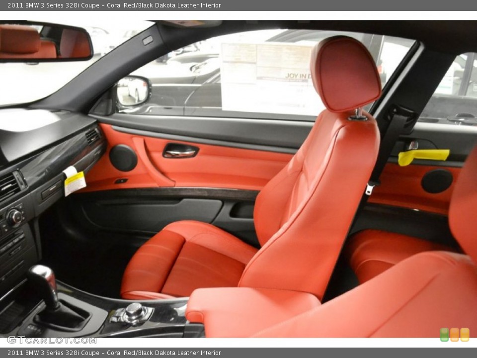 Coral Red/Black Dakota Leather Interior Photo for the 2011 BMW 3 Series 328i Coupe #52031184