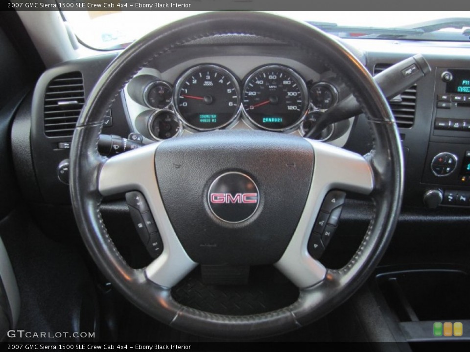 Ebony Black Interior Steering Wheel for the 2007 GMC Sierra 1500 SLE Crew Cab 4x4 #52038228