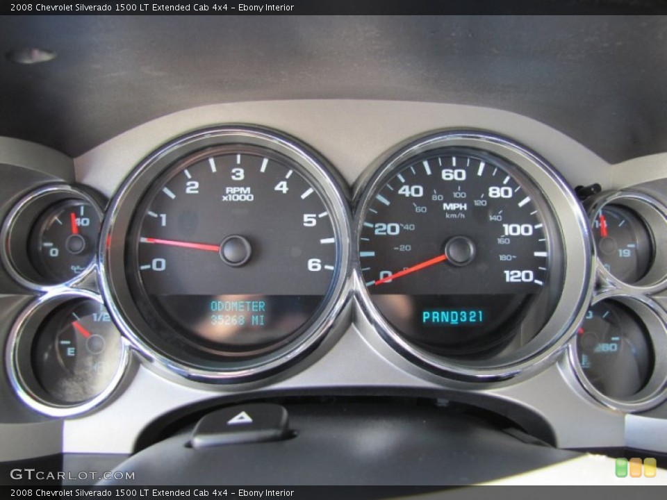 Ebony Interior Gauges for the 2008 Chevrolet Silverado 1500 LT Extended Cab 4x4 #52038393