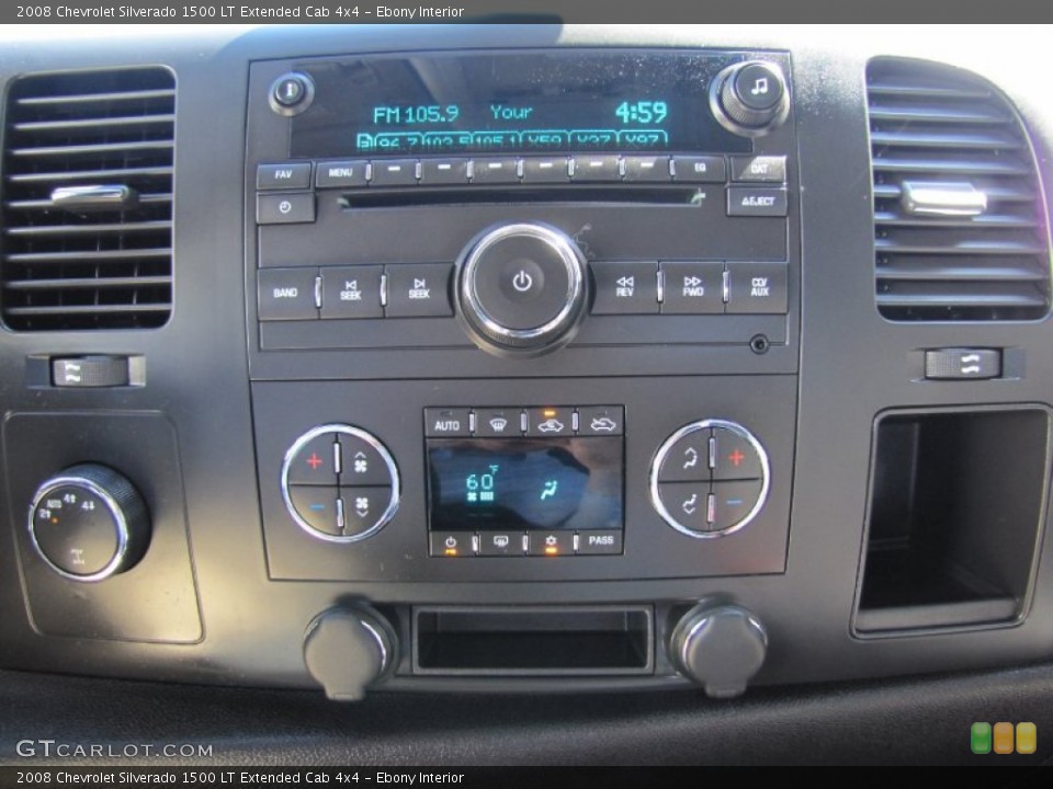 Ebony Interior Controls for the 2008 Chevrolet Silverado 1500 LT Extended Cab 4x4 #52038450