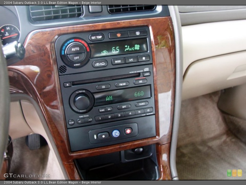 Beige Interior Controls for the 2004 Subaru Outback 3.0 L.L.Bean Edition Wagon #52043828