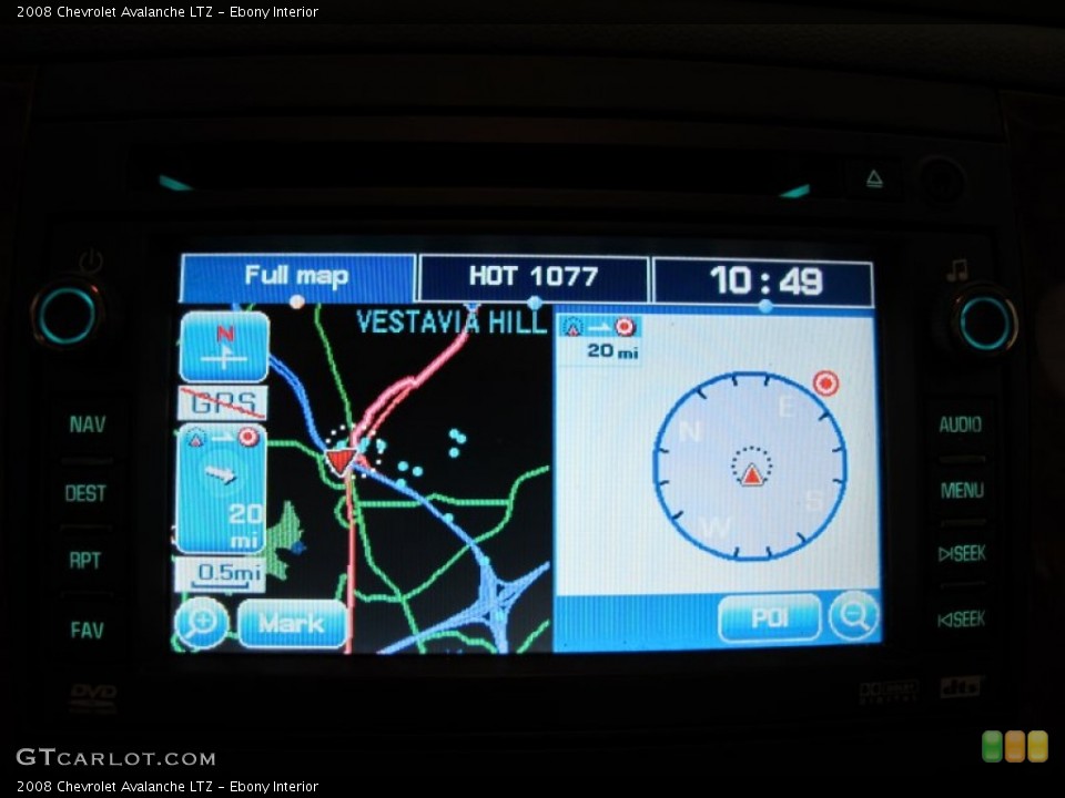 Ebony Interior Navigation for the 2008 Chevrolet Avalanche LTZ #52044518