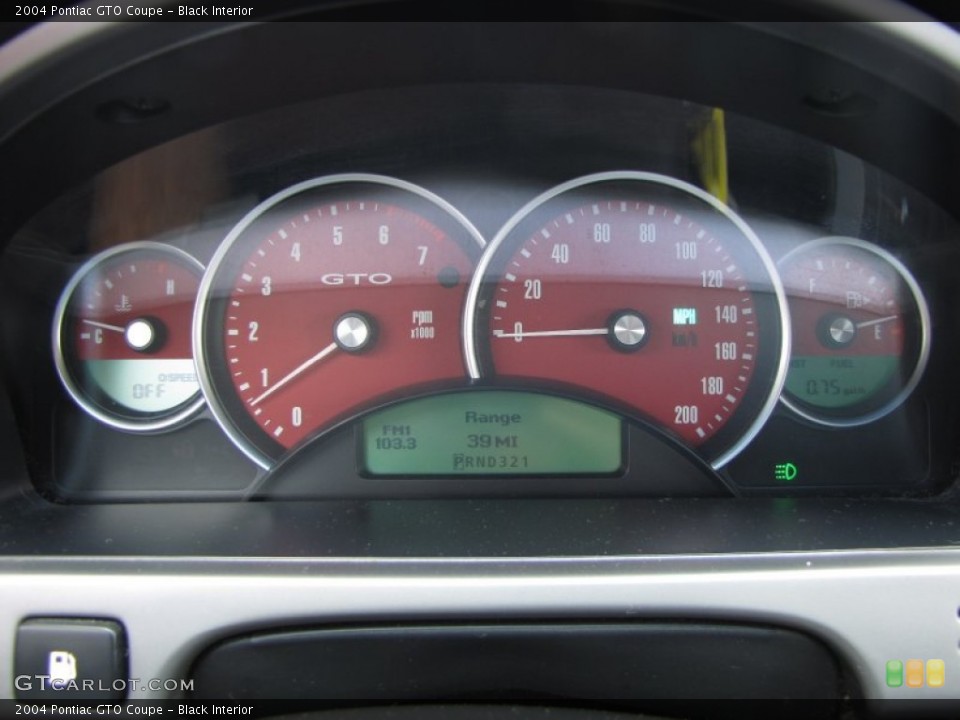 Black Interior Gauges for the 2004 Pontiac GTO Coupe #52045790