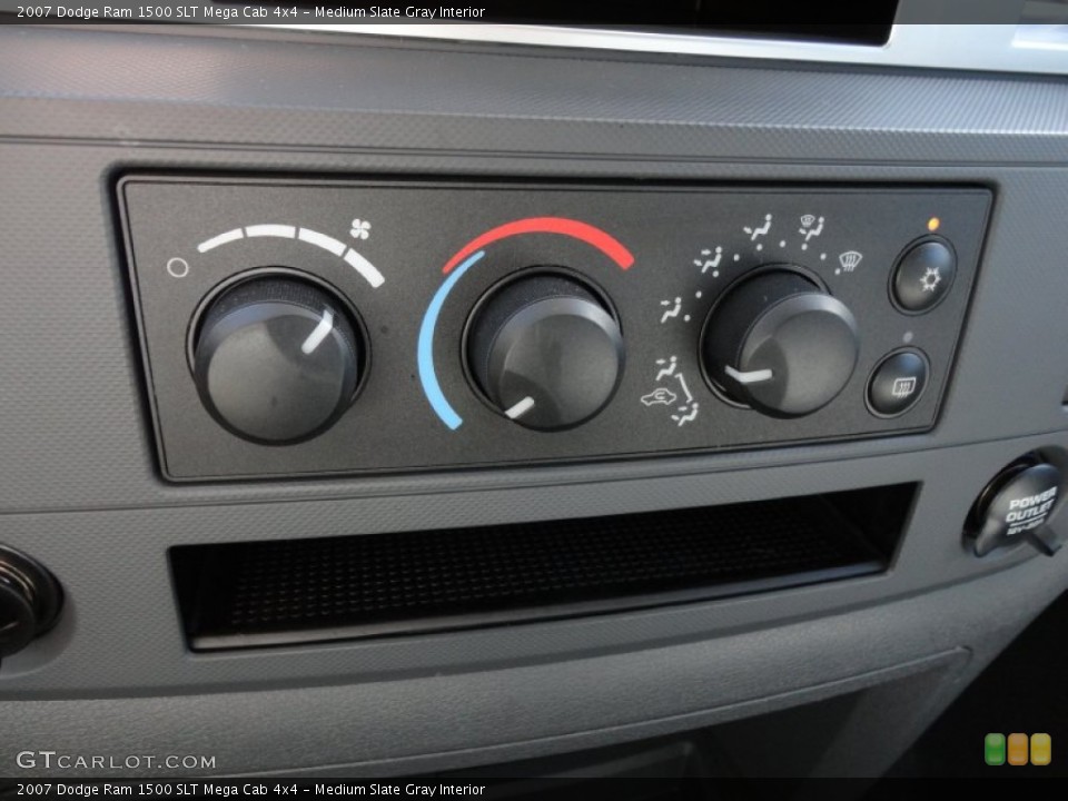 Medium Slate Gray Interior Controls for the 2007 Dodge Ram 1500 SLT Mega Cab 4x4 #52047512