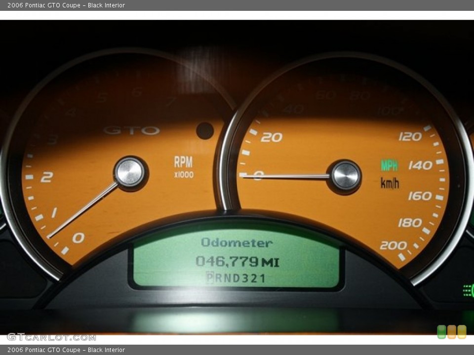Black Interior Gauges for the 2006 Pontiac GTO Coupe #52048313