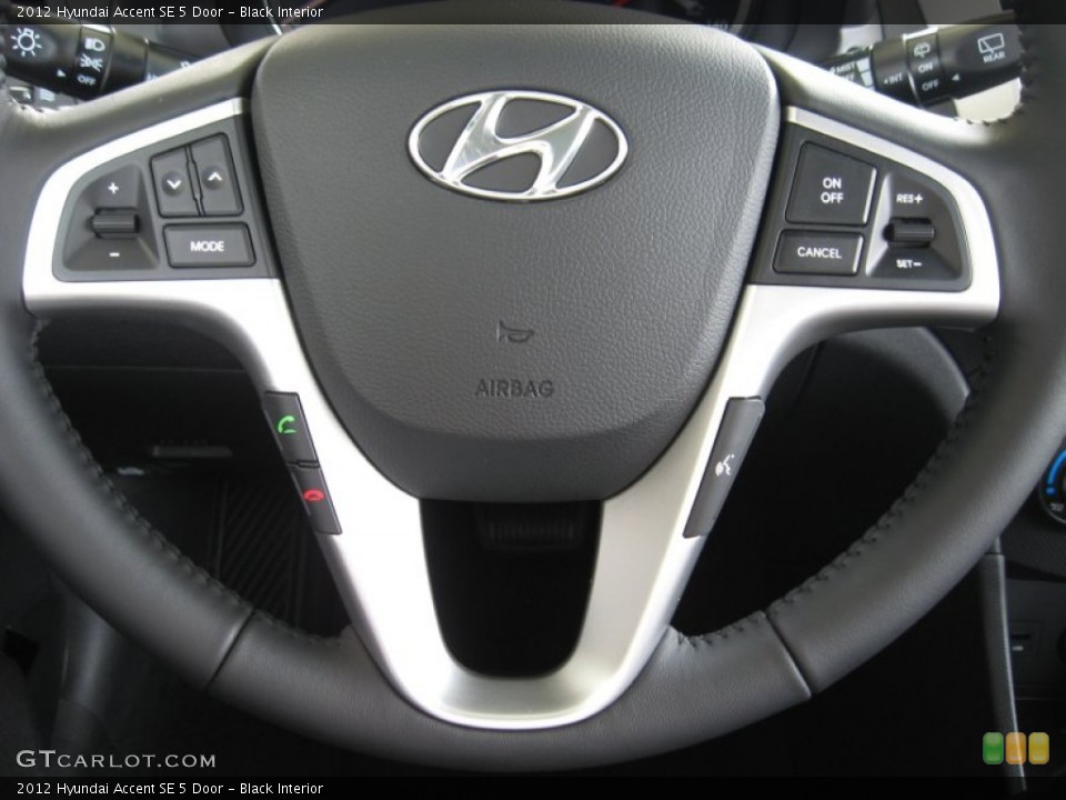 Black Interior Steering Wheel for the 2012 Hyundai Accent SE 5 Door #52050671