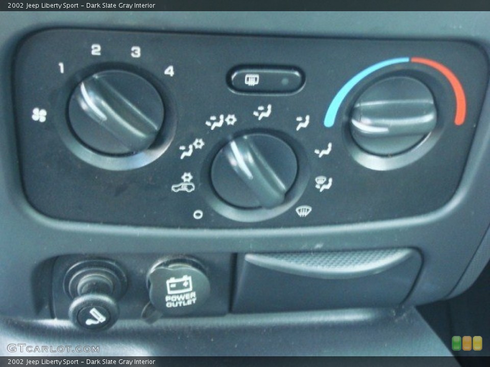 Dark Slate Gray Interior Controls for the 2002 Jeep Liberty Sport #52071029