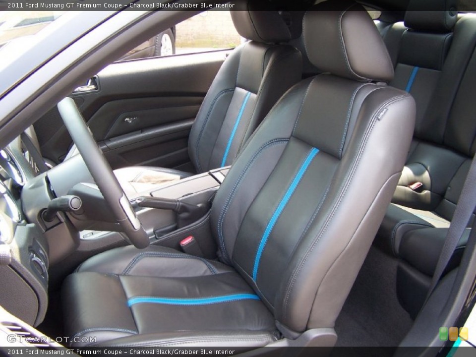 Charcoal Black/Grabber Blue Interior Photo for the 2011 Ford Mustang GT Premium Coupe #52072775