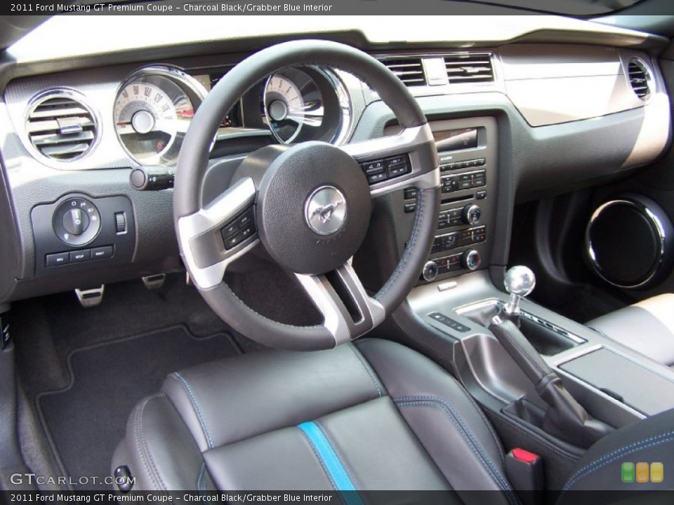 Charcoal Black/Grabber Blue Interior Photo for the 2011 Ford Mustang GT Premium Coupe #52072784
