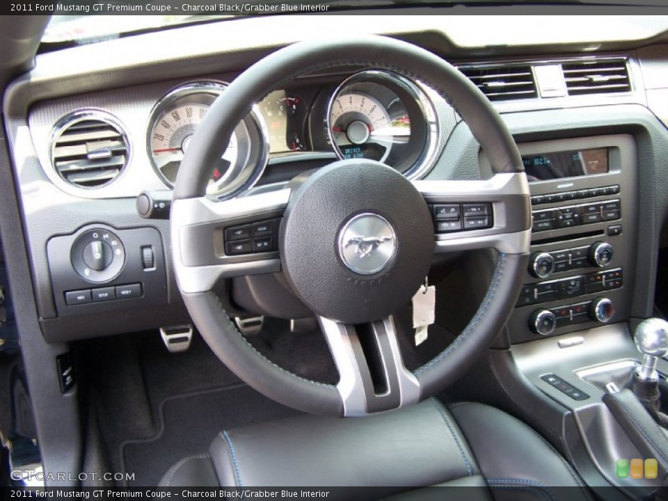 Charcoal Black/Grabber Blue Interior Dashboard for the 2011 Ford Mustang GT Premium Coupe #52072841