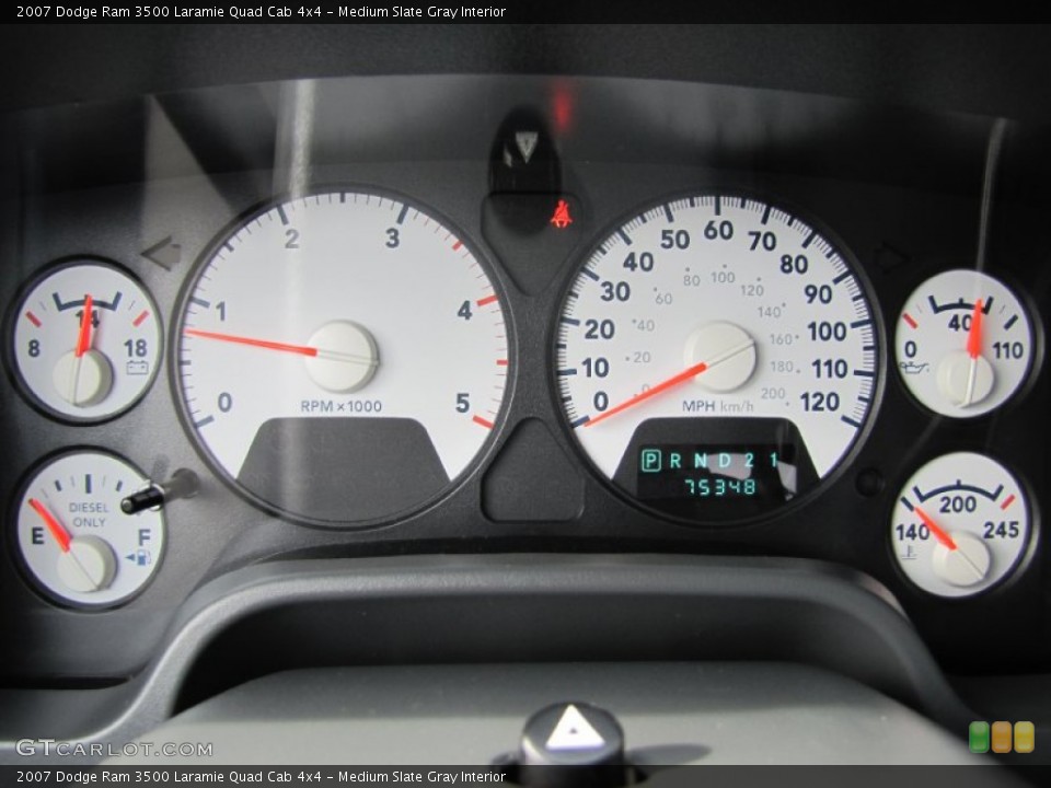 Medium Slate Gray Interior Gauges for the 2007 Dodge Ram 3500 Laramie Quad Cab 4x4 #52075502